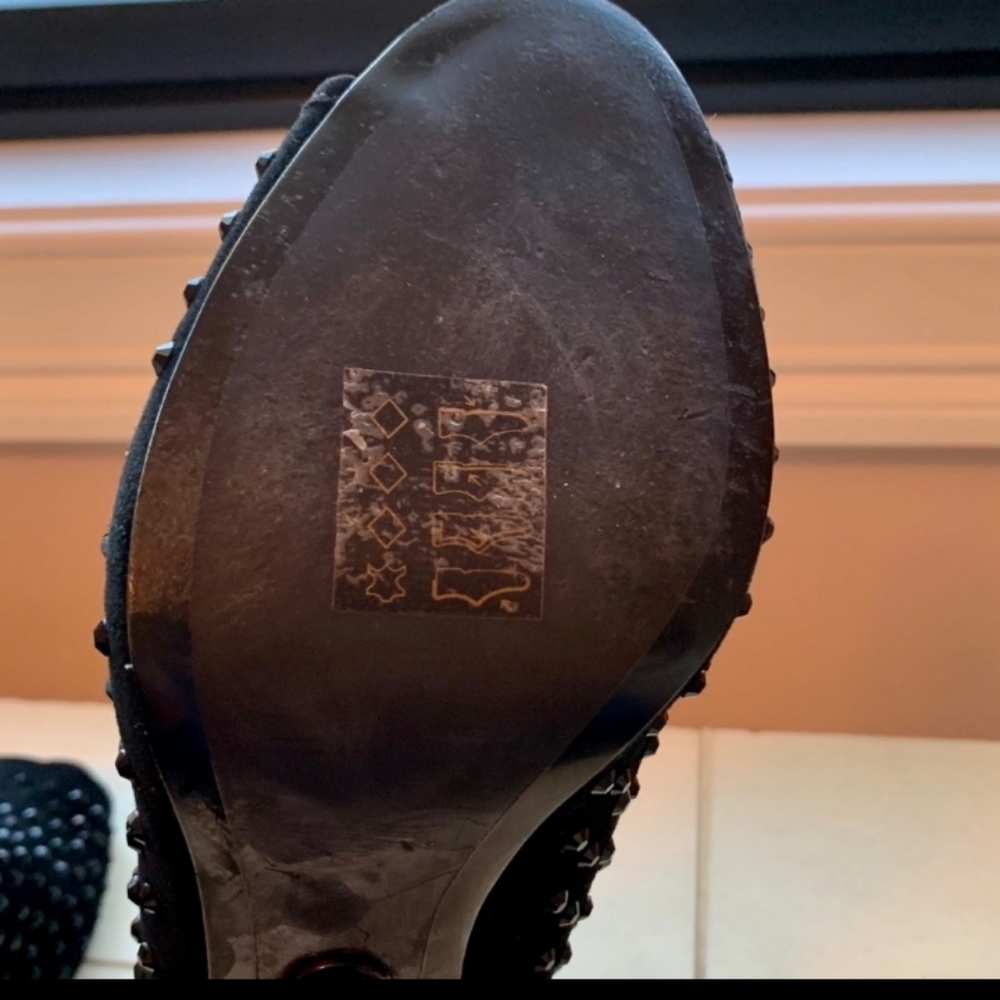 Mk Michael Kors black studded peep toe 👠 - Picture 6 of 6
